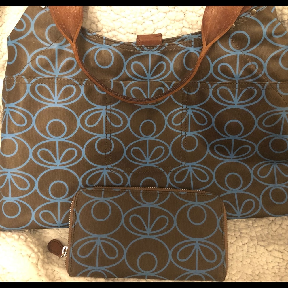 Orla Kiely shoulder purse and wallet